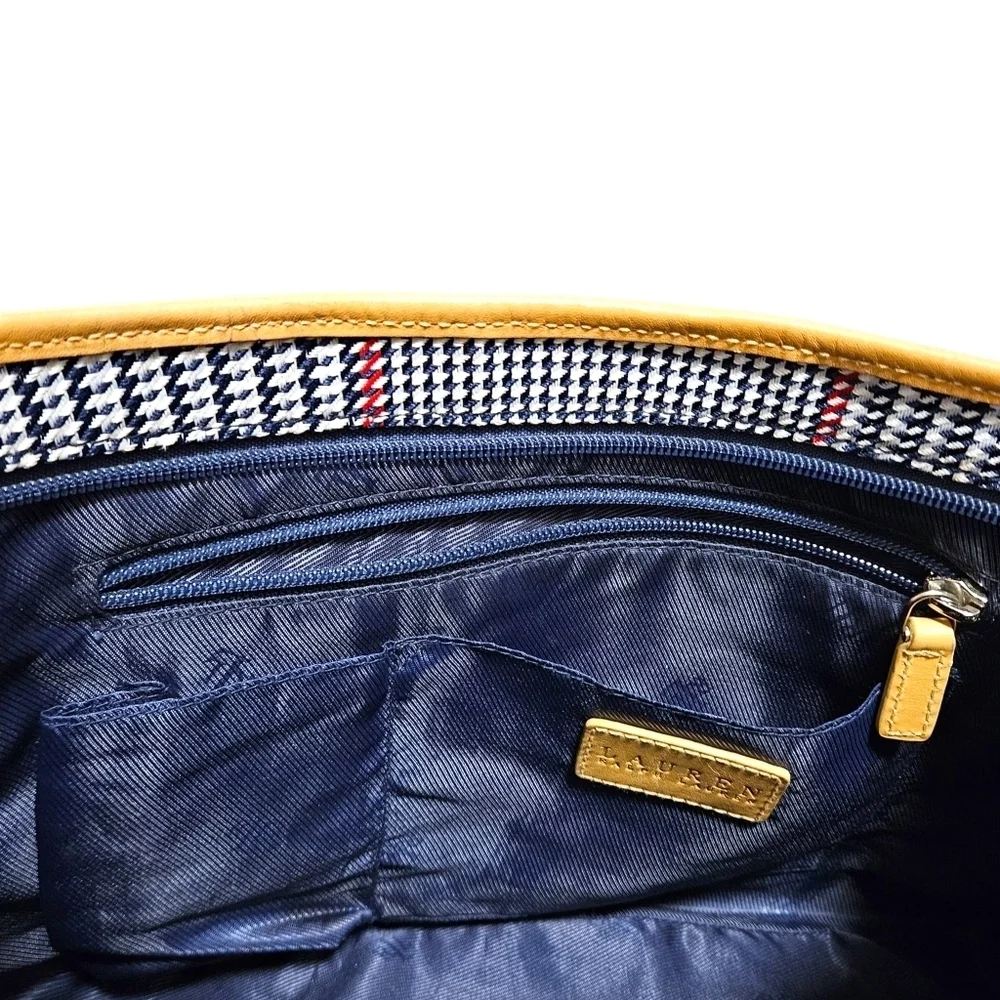 Ralph Lauren Houndstooth Shoulder Bag Purse Red White Blue Americana Preppy Y2K